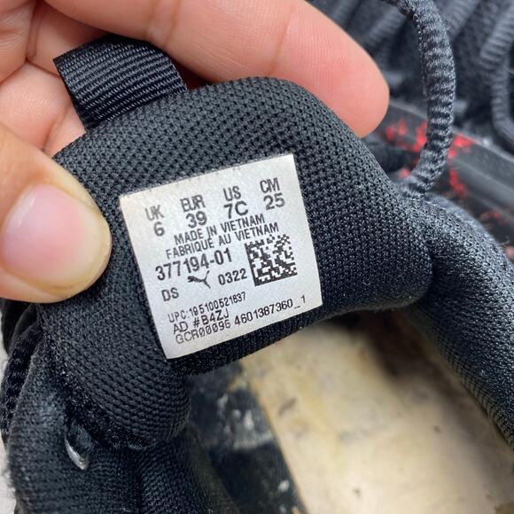 PUMA Viz Runner Rapid Black Red Training Sneakers Youth 7C - Picture 9 of 9